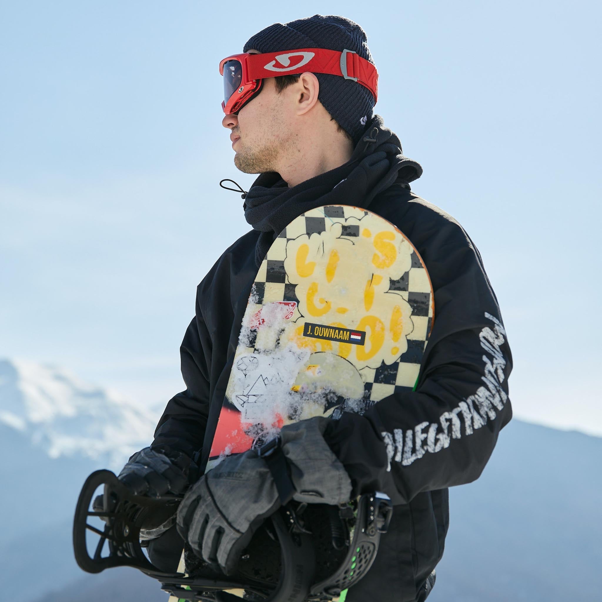 Autocollants de snowboard.