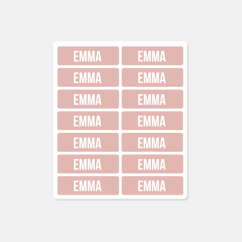 Étiquette autocollante nom type rectangle