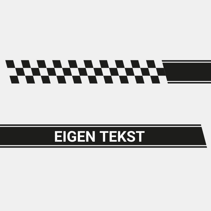 Racing Strepen | Delaware | Mat eegener Text! | Set vu 2 Strepen