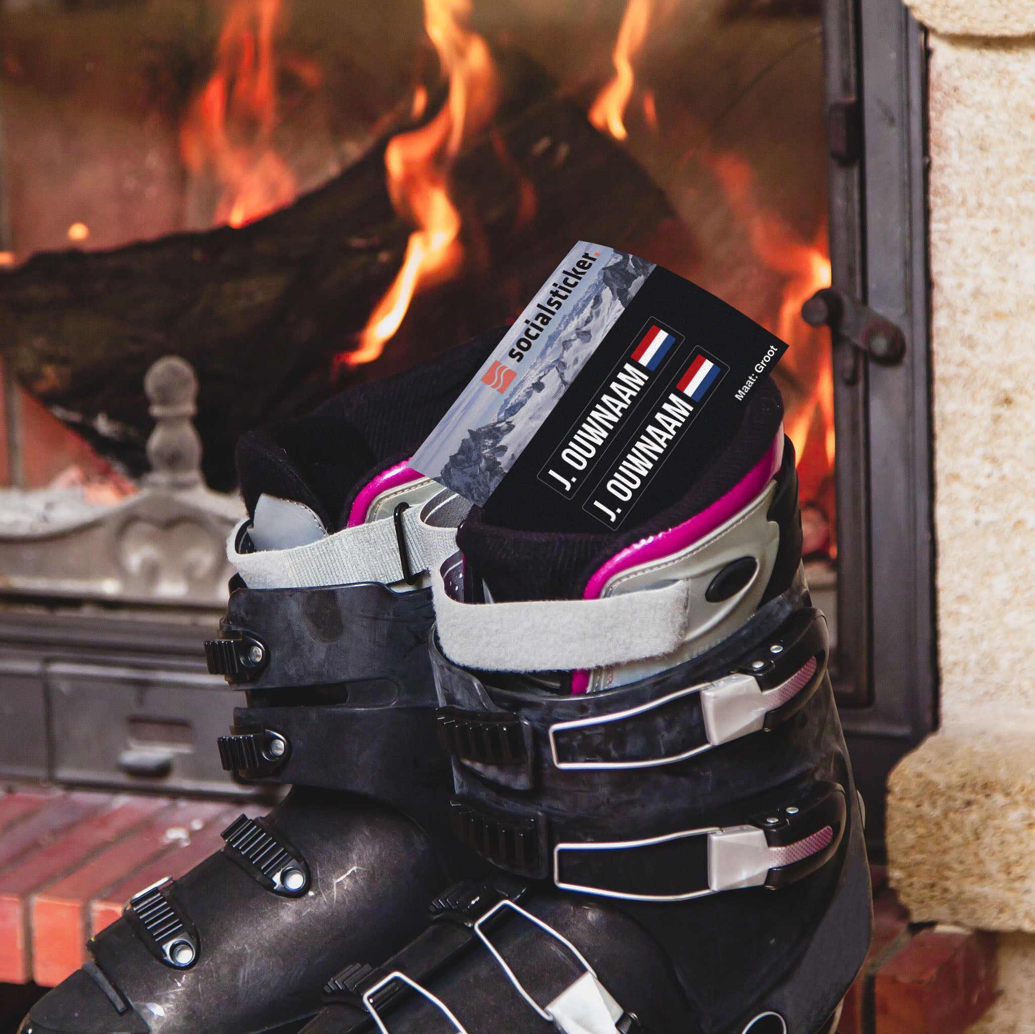 Autocollant de snowboard avec nom (lot de 2)