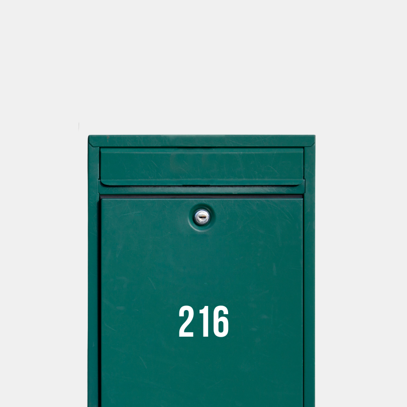 Autocollant chiffres pour boîte aux lettres (horizontal)