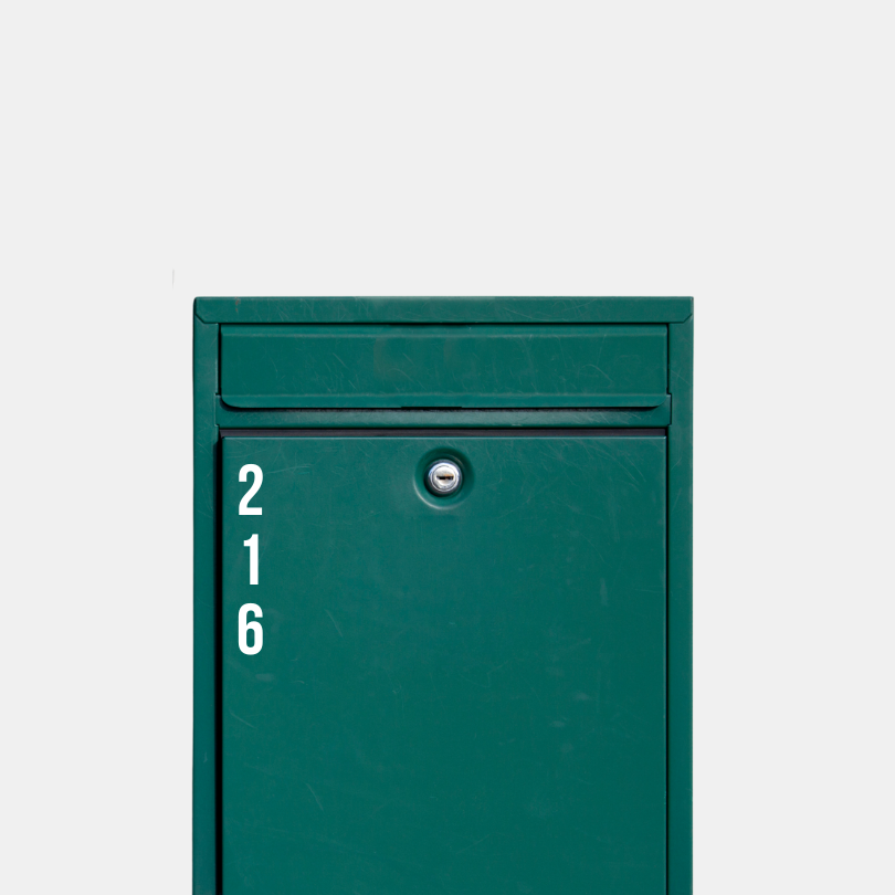 Autocollant boîte aux lettres numéro de maison (vertical)
