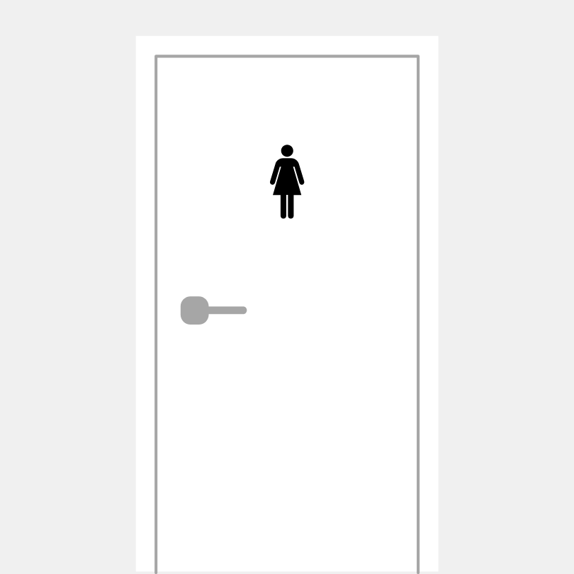 Autocollant de porte toilettes femmes