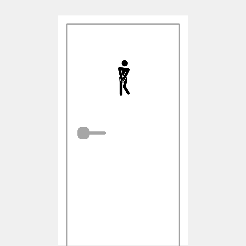 Autocollant de porte toilettes hommes