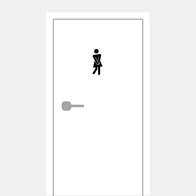 Autocollant de porte toilettes femmes