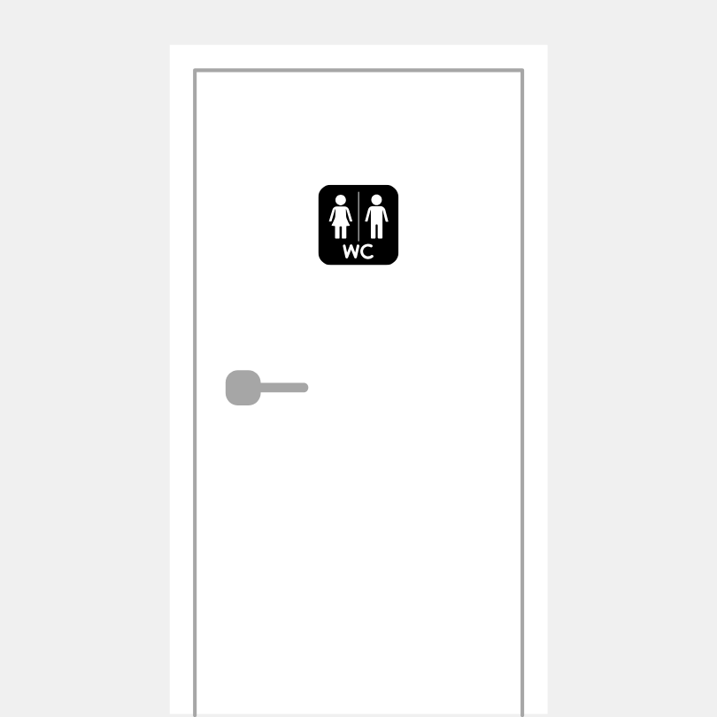 Autocollant de porte WC