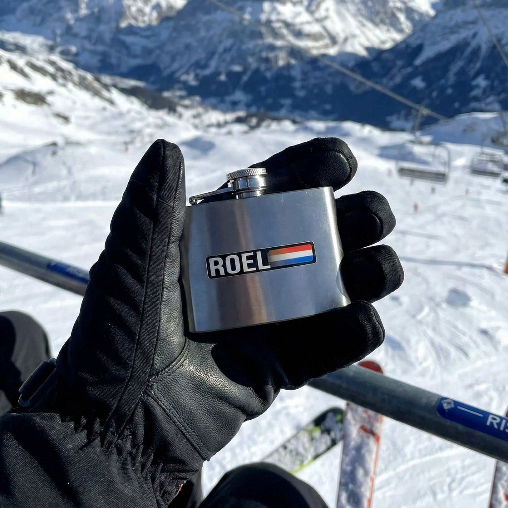 Autocollant nom & drapeau 'Ischgl' ski