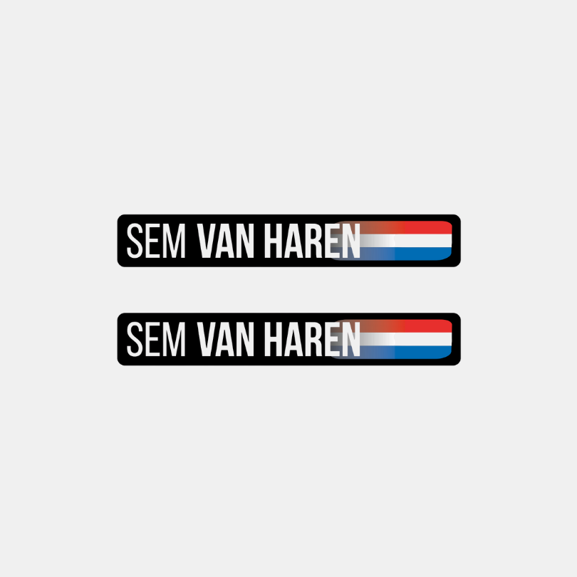 Autocollant nom & drapeau 'Cauberg' vélo