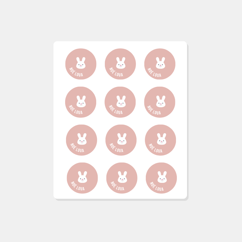Nom d'espèce autocollant lapin rond