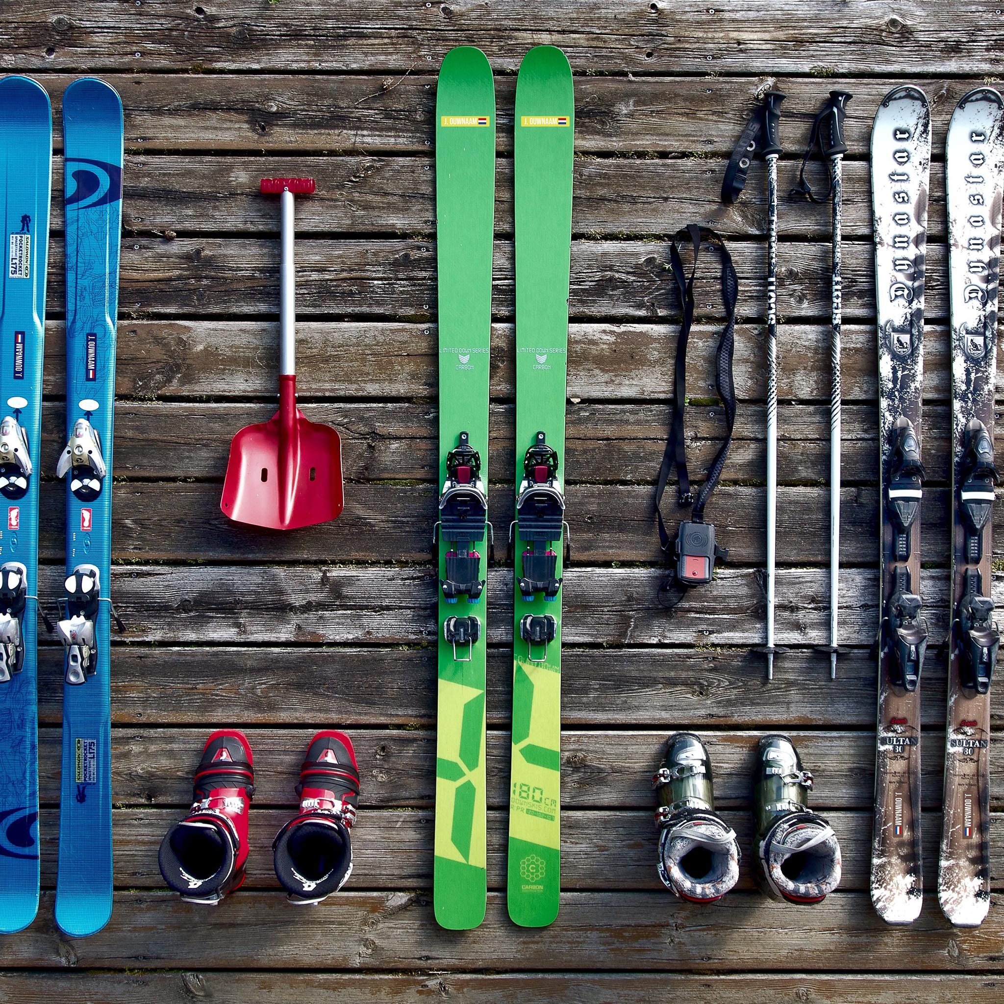 Autocollant de ski avec nom (ensemble de 2)