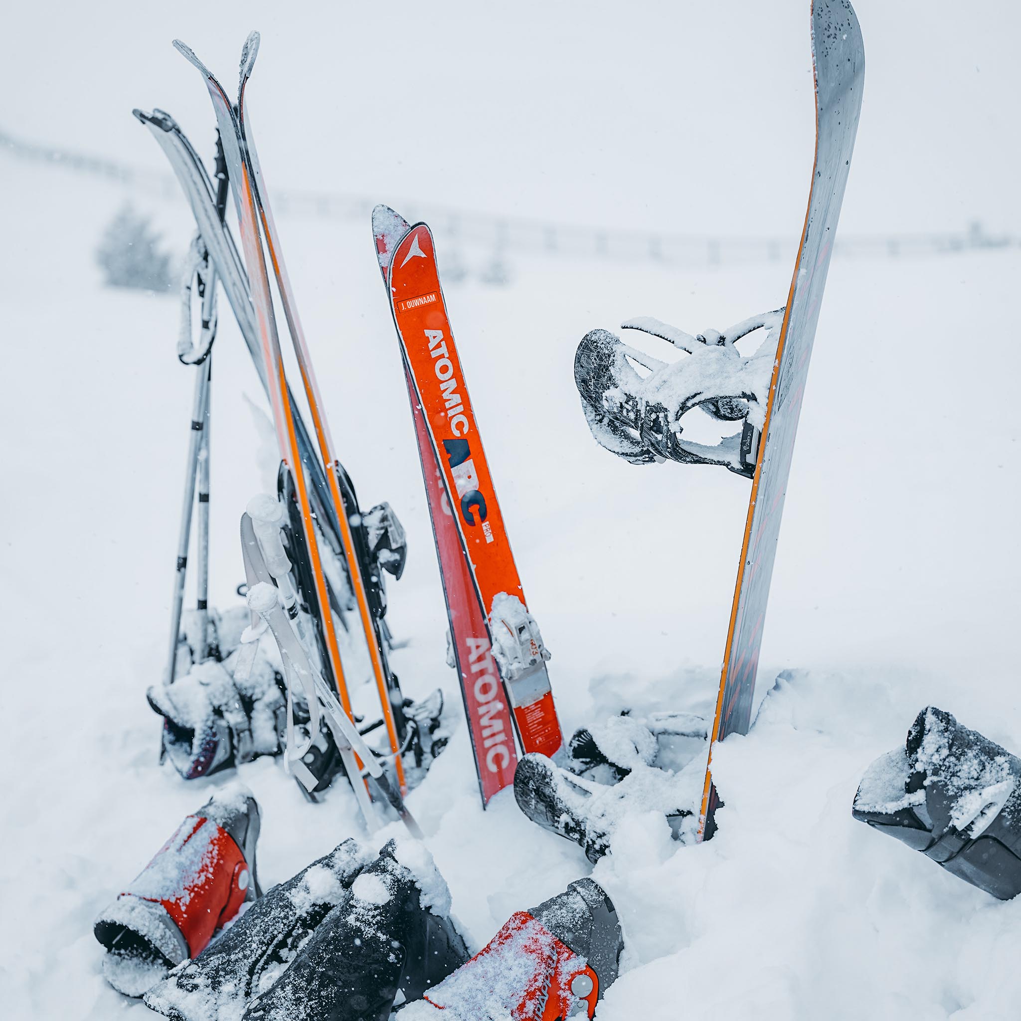 Autocollant de ski avec nom (ensemble de 2)