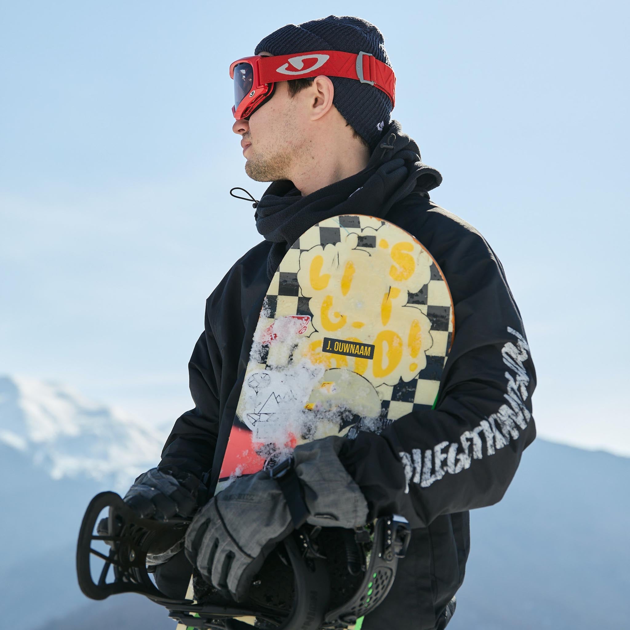 Autocollant texte snowboard